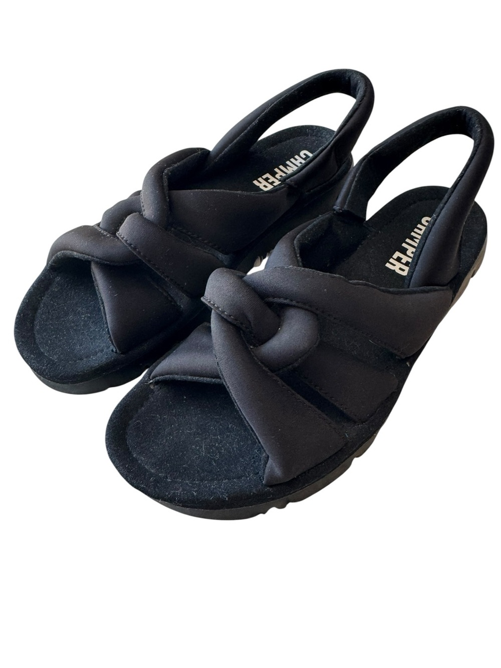 Camper Oruga Slingback Sandal Black Technical Fabric Size 39